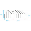 Serre de jardin verre polycarbonate 9.9m²