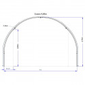 Abri tunnel pieds droits largeur 4 m pas à 1.50 m