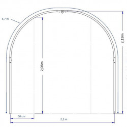 Volière pieds droits Bastide largeur 2.20m pas à 1.50m structure nue