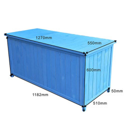 Coffre de rangement en bois bleu 0,70 m²