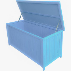Coffre de rangement en bois bleu 0,70 m²