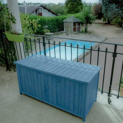 Coffre de rangement en bois bleu 0,70 m²