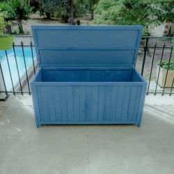 Coffre de rangement en bois bleu 0,70 m²