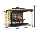 Pool House en bois Blueterm - 2 parois avec ventelles mobiles orientables