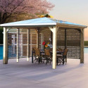 Pool House en bois Blueterm - 2 parois avec ventelles mobiles orientables
