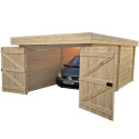 Garage en bois 17.35 m² toit plat