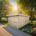 Garage en bois 17.35 m² toit plat