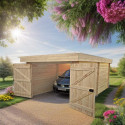 Garage en bois 17.35 m² toit plat
