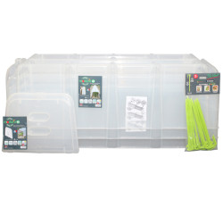 Mini serre tunnel de forçage modul'o 40 - Kit avec 3 tunnels de forçage + 2 embouts + 10 piquets