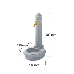 Fontaine Venezia robinet extérieur avec vasque intégrée effet pierre