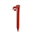 Pied support rouge seul pour goutteur Iriso, en plastique recyclé avec anneau de fixation