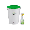 Kit Urban Composter de 15 litres avec couvercle vert, contenant un seau de compostage et un spray accélérateur Speedy Compost