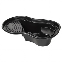 Bassin de jardin préformé 500 litres noir en HDPE vu de profil