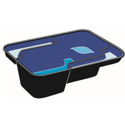 Illustration bassin de jardin Jupiter 230 L rempli d'eau et plantes aquatiques
