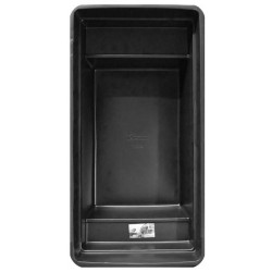 Vue de dessus du bassin préformé Quadra 1500 L, compartimenté, en plastique noir rigide.
