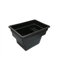 Vue latérale du bassin préformé Quadra 520 L, modèle plus compact et carré.