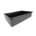 Bassin préformé Victoria Quadro 6 de 475 litres en polyéthylène noir, vue perspective du contenant vide, idéal pour l’aménagemen