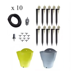 Kit arrosage goutte à goutte 10 goutteurs et réserve d'eau