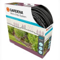 Boîte du kit Gardena Micro-Drip-System 15 m, conçu pour l’arrosage ciblé des haies, massifs et bordures avec un débit régulier.