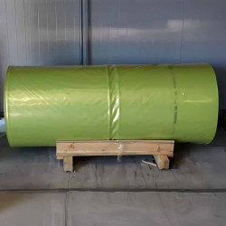 Rouleau de bâche de serre diffusante jaune 200 microns sur palette – film thermique pour tunnel agricole