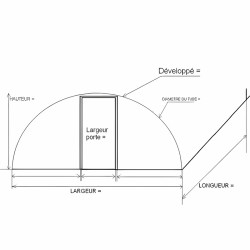 Schéma technique d’un tunnel de culture – dimensions nécessaires pour installer une bâche de serre