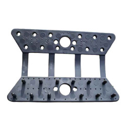 Attaches en plastique noir pour filet, avec picots de fixation et trous de montage