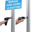 Montage du collecteur Speedy Eco sans découper la gouttière, perceuse en main