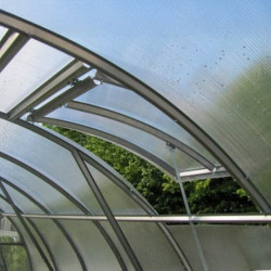 ouverture de toit manuelle pour serre de jardin en polycarbonate