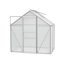 Serre de jardin en polycarbonate Vénus - Largeur 1.95 m avec base