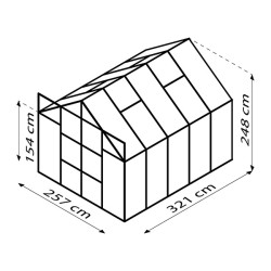 Serre de jardin Uranus en polycarbonate 4 ou 6 mm avec base