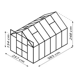 Serre de jardin Uranus en polycarbonate 4 ou 6 mm avec base