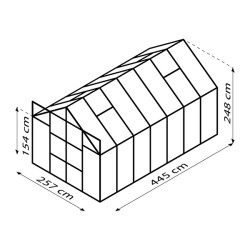 Serre de jardin Uranus en polycarbonate 4 ou 6 mm avec base