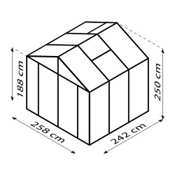 Serre de jardin Zeus Comfort en polycarbonate 10 ou 16 mm avec base