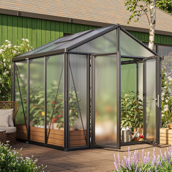 Serre de jardin Zeus Comfort en polycarbonate 10 ou 16 mm avec base