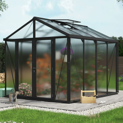Serre de jardin Zeus Comfort en polycarbonate 10 ou 16 mm avec base