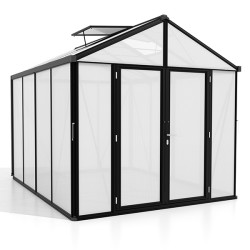 Serre de jardin Zeus Comfort en polycarbonate 10 ou 16 mm avec base