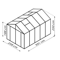 Serre de jardin Zeus Comfort en polycarbonate 10 ou 16 mm avec base
