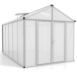 Serre de jardin Zeus Comfort en polycarbonate 10 ou 16 mm avec base