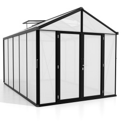Serre de jardin Zeus Comfort en polycarbonate 10 ou 16 mm avec base