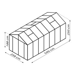 Serre de jardin Zeus Comfort en polycarbonate 10 ou 16 mm avec base