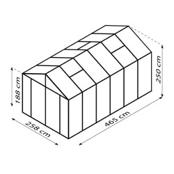 Serre de jardin Zeus Comfort en polycarbonate 10 ou 16 mm avec base