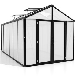 Serre de jardin Zeus Comfort en polycarbonate 10 ou 16 mm avec base
