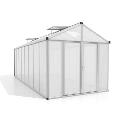 Serre de jardin Zeus Comfort en polycarbonate 10 ou 16 mm avec base