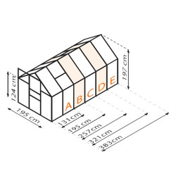Serre de jardin Comet polycarbonate 4 mm avec base