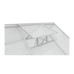 Fenêtre de toit ouverte de la serre Vitavia pour la ventilation et l'aération