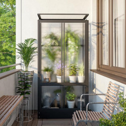 Fenêtre de toit ouverte avec fixation sur structure aluminium