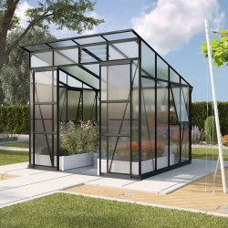 Serre de jardin avec embase incluse pour stabilité et durabilité