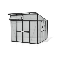 Vue d’ensemble de la structure en aluminium anodisé de la serre