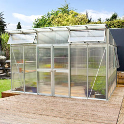Toit en appentis avec panneaux de polycarbonate anti-UV de la serre Aphrodite
