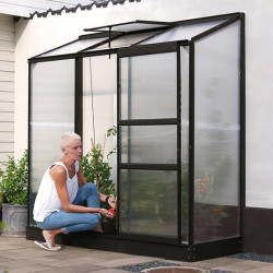 Serre adossée compacte 1,3 m² avec polycarbonate alvéolaire durable et structure rigide